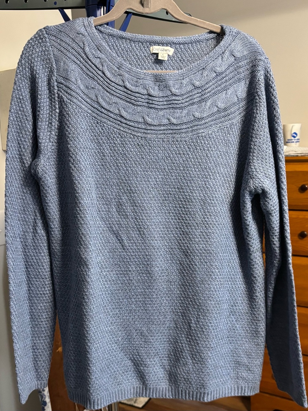 croft & barrow Light Blue Textured Crewneck Sweater